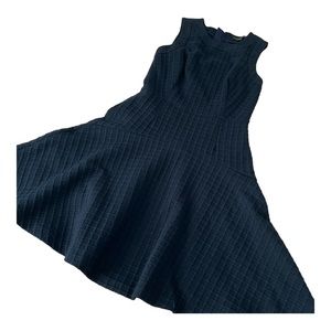 Banana Republic | Deep Navy Blue Textured Sleeveless Fit & Flare Dress